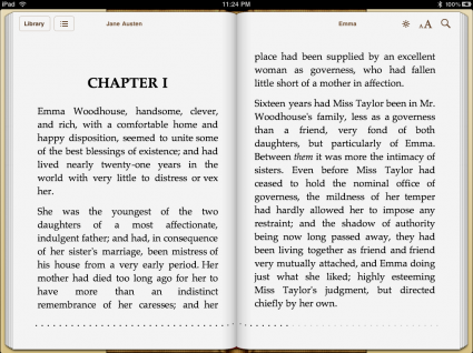 Page of Emma on iBooks