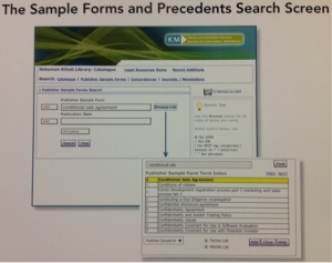 Sample Forms and Precedents Search Screen
