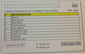 Leading Resources on a Subject Term Index